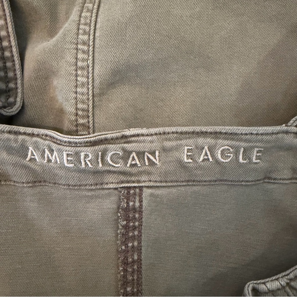 American Eagle Outfitters Women S Button-Down Mini Dress Overall Utility Stretch - Picture 9 of 11